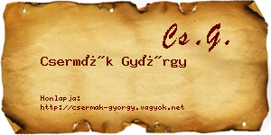 Csermák György névjegykártya