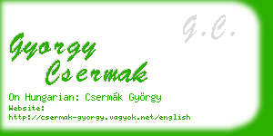 gyorgy csermak business card