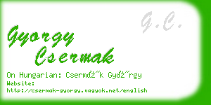 gyorgy csermak business card
